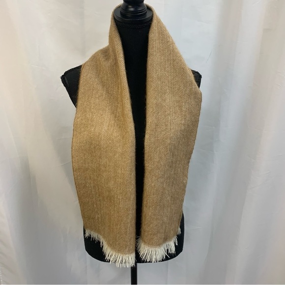 CAMEL brown Ivory light cream soft unisex fall winter scarf🔥 - Picture 4 of 8
